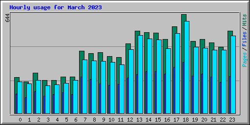 Hourly usage for March 2023