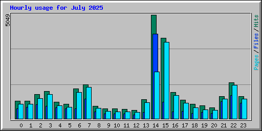 Hourly usage for July 2025