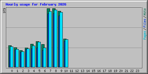 Hourly usage for February 2026